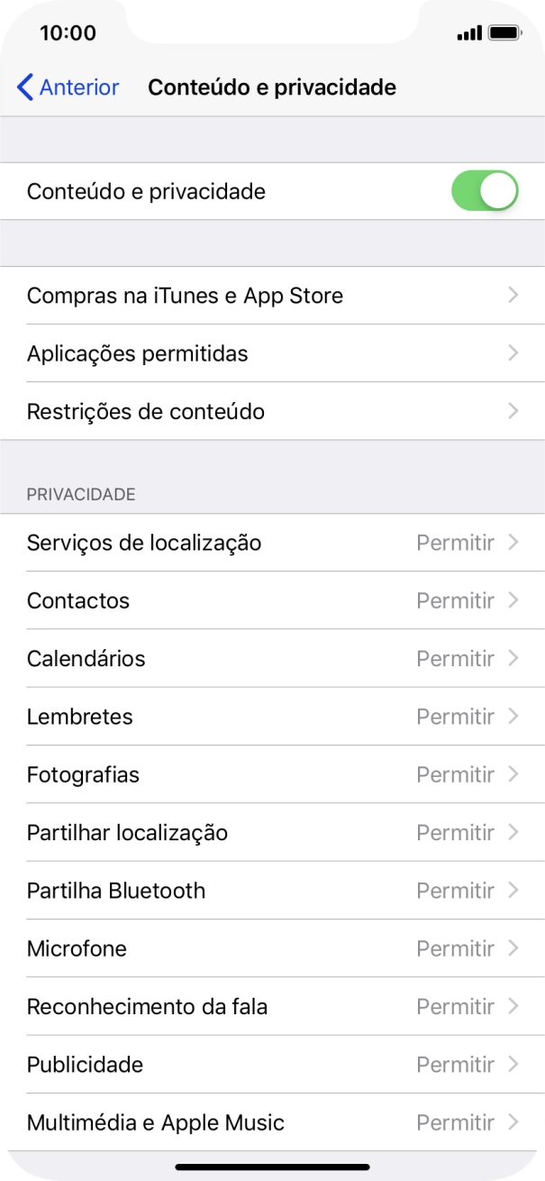 Prima a seta para a esquerda.