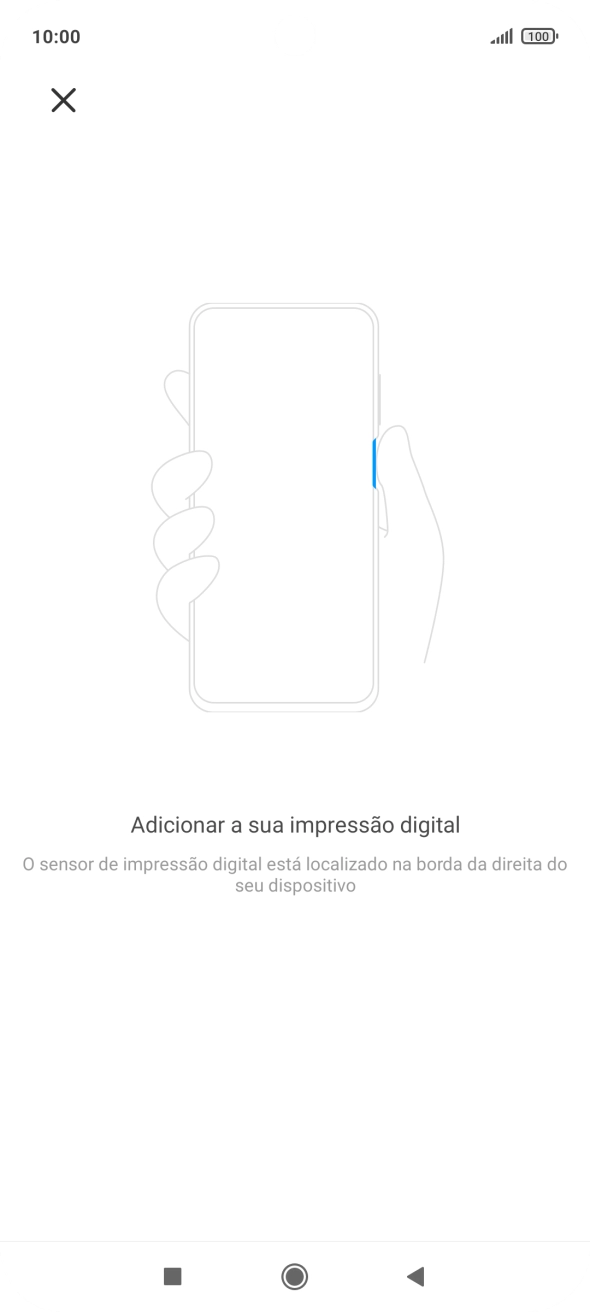 Siga as indicações no ecrã para definir a impressão digital como código de bloqueio.