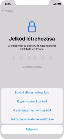 A képernyőzár használatának bekapcsolásához kövesd a képernyőn megjelenő utasításokat, vagy válaszd a Jelkód használatának mellőzése lehetőséget.