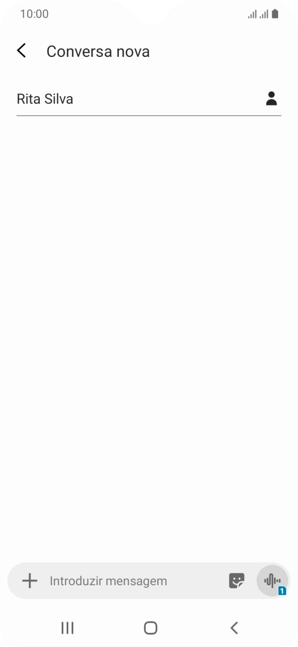 Prima o campo de escrita e escreva o texto da sua mensagem multimédia.