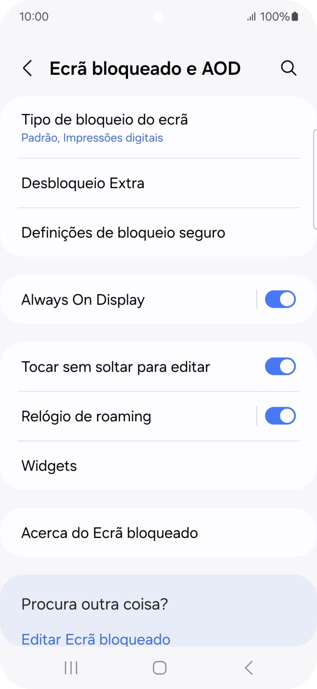 Prima Tipo de bloqueio do ecrã e introduza o código adicional de bloqueio do telefone que criou anteriormente.