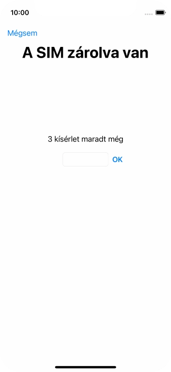 Amennyiben a SIM-kártyád zárolva van, írd be a PIN-kódodat, és válaszd az OK lehetőséget.