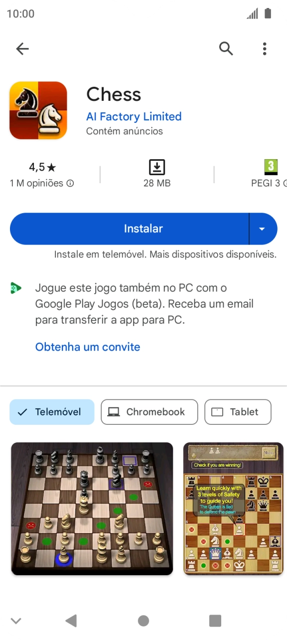 Prima Instalar e siga as indicações no ecrã para instalar a app.