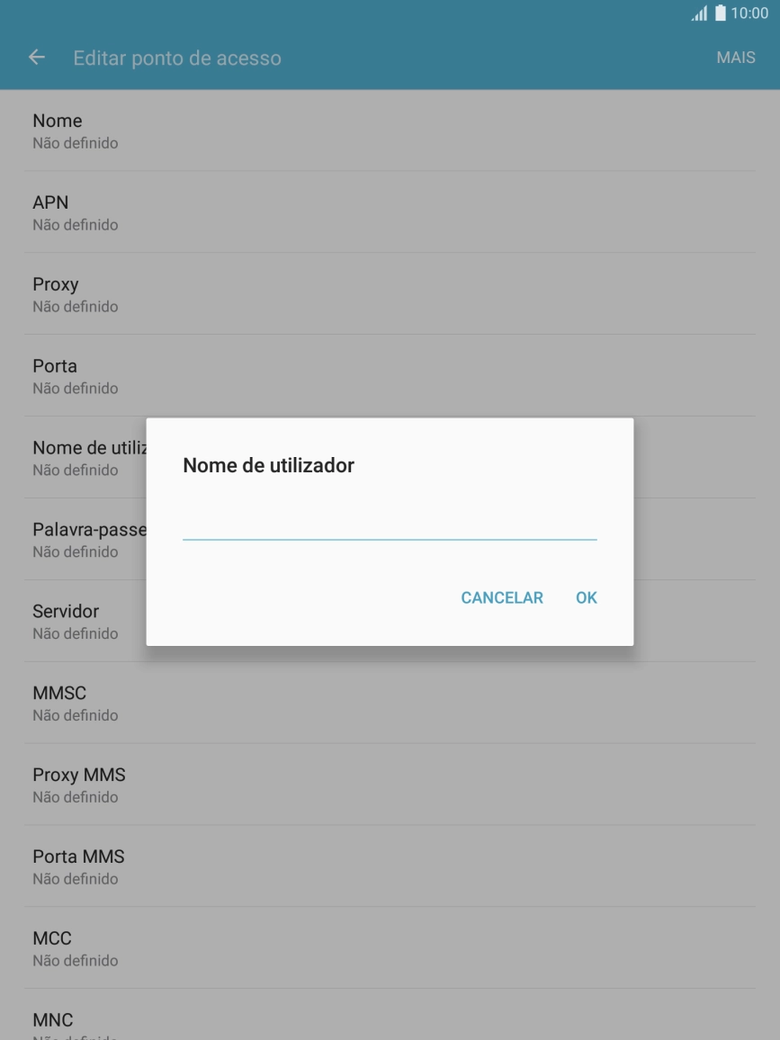 Introduza vodafone e prima OK.