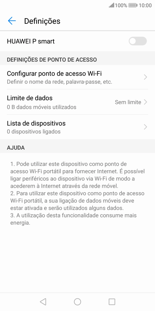 Prima Configurar ponto de acesso Wi-Fi.