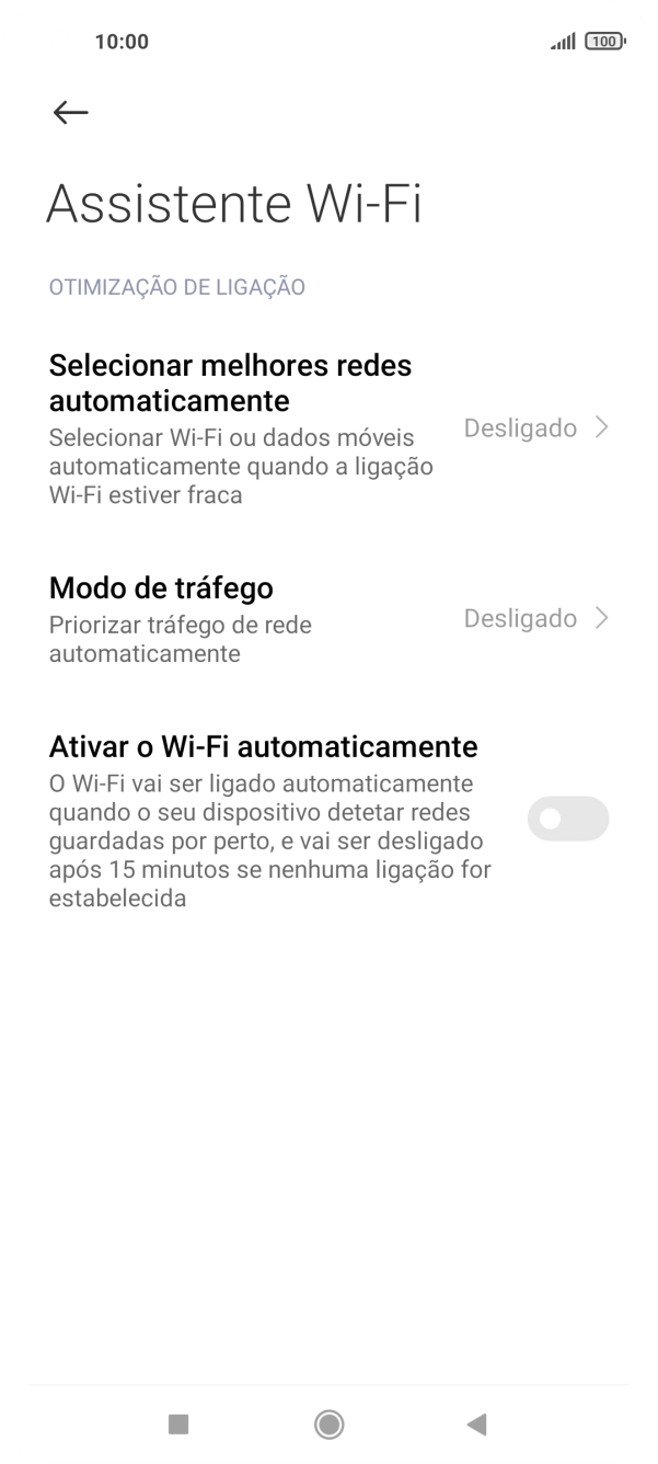 Prima Selecionar melhores redes automaticamente.