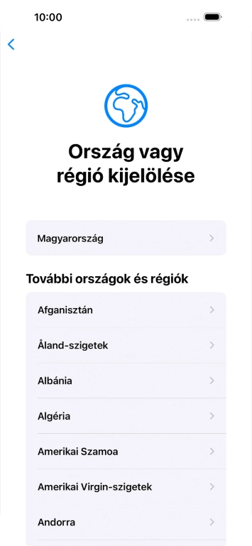 Válaszd ki a kívánt országot vagy régiót.