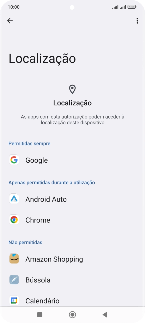 Prima a app pretendida.
