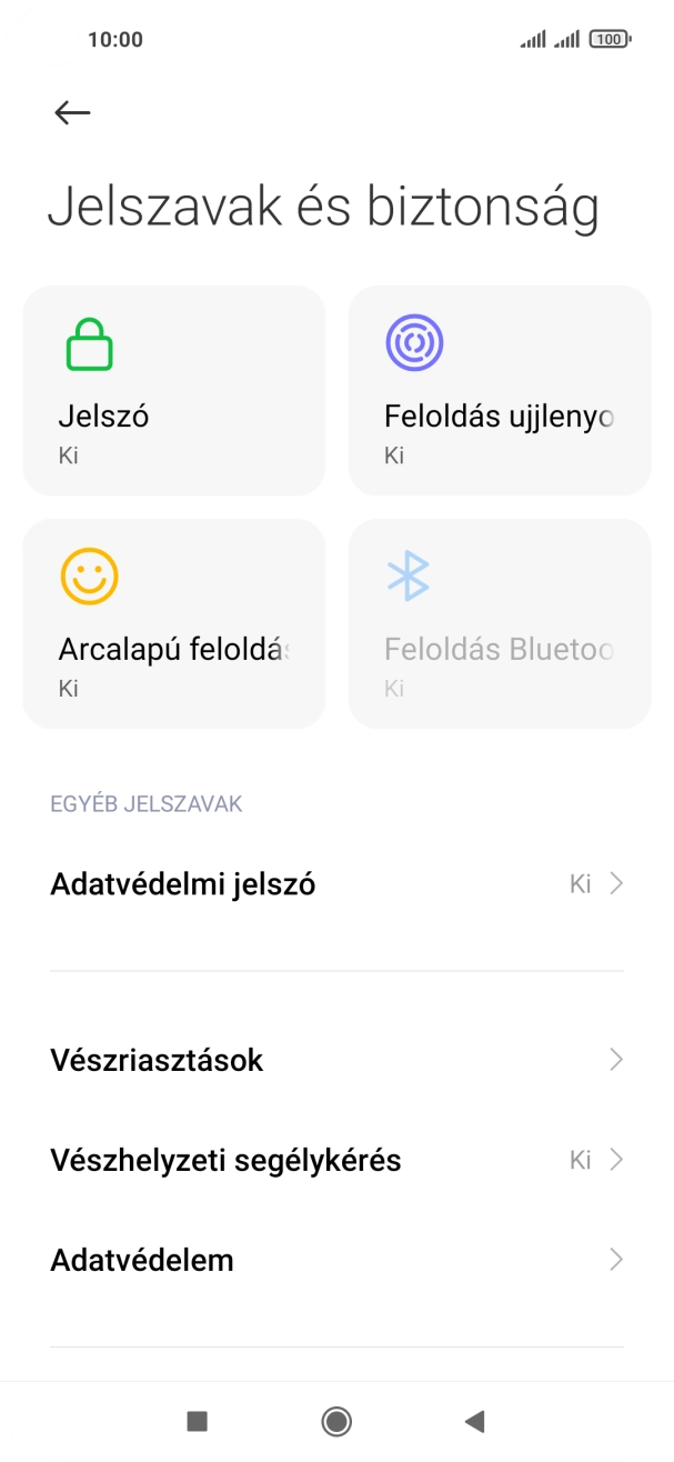 Válaszd az Adatvédelem lehetőséget.