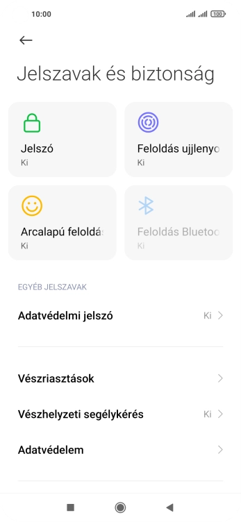 Válaszd az Adatvédelem lehetőséget.