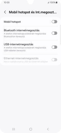 Válaszd a Mobil hotspot lehetőséget.