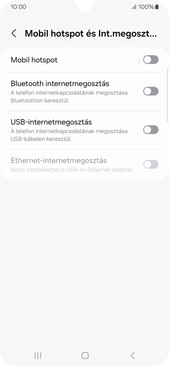 Válaszd a Mobil hotspot lehetőséget.