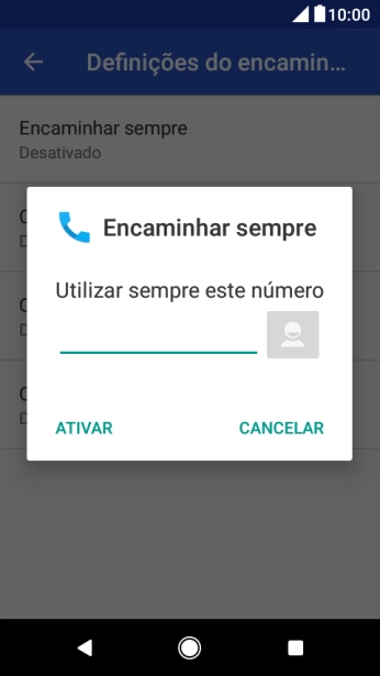 Introduza 123 e prima ATIVAR.