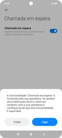 Se ativar a função, prima Ligar.