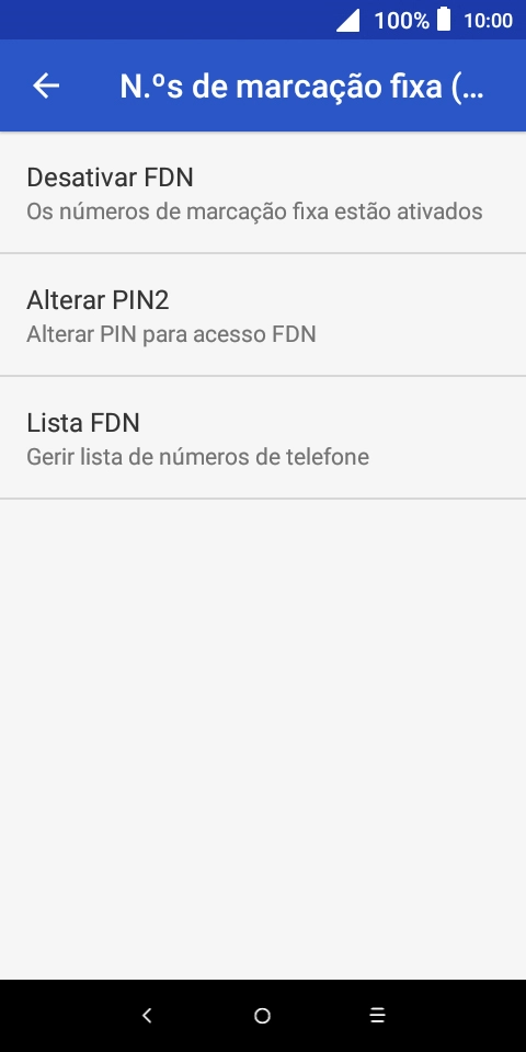 Prima Desativar FDN para desativar a marcação permitida.