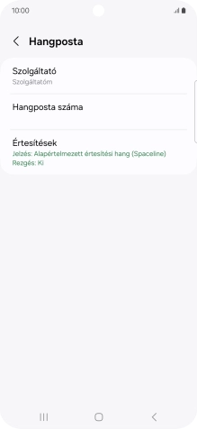 Válaszd a Hangposta száma lehetőséget.