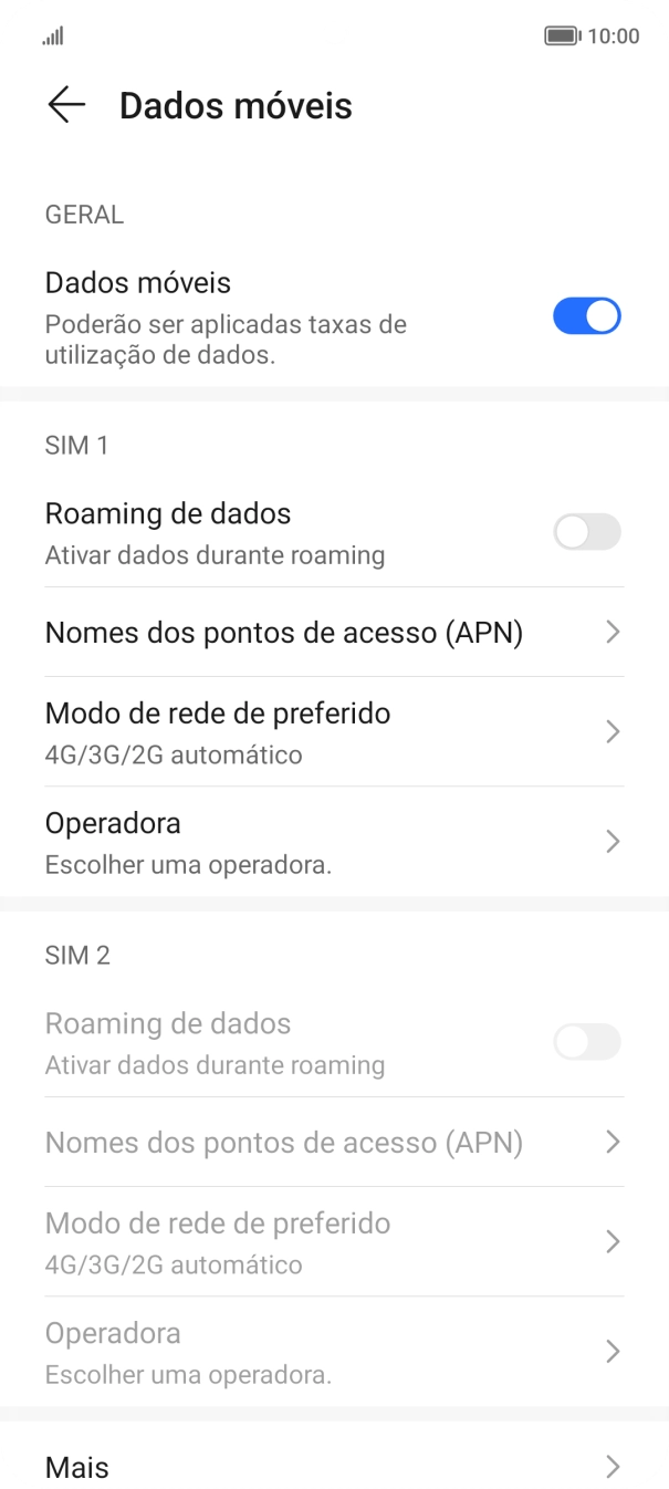 Prima Nomes dos pontos de acesso (APN).