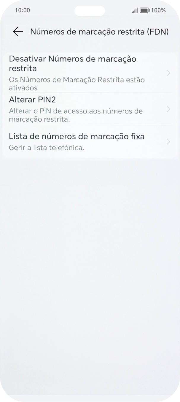 Prima Desativar Números de marcação restrita.