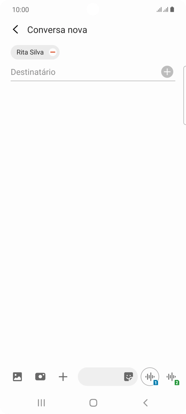 Prima o campo de escrita e escreva o texto da sua mensagem curta.