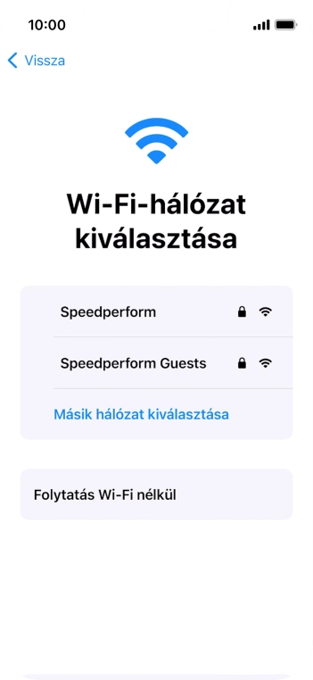 Válaszd ki a kívánt Wi-Fi hálózatot.