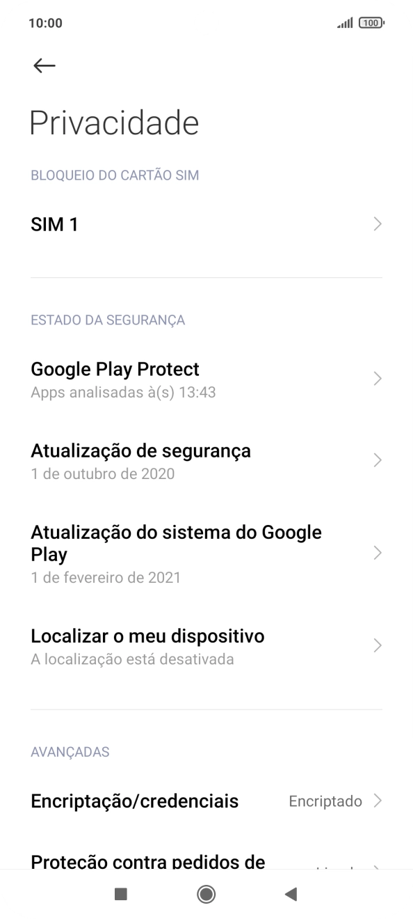 Prima o nome do cartão SIM.