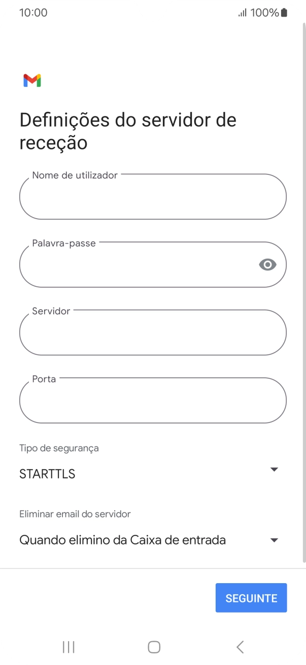 Prima Nome de utilizador e introduza o nome de utilizador da sua conta de e-mail na Vodafone.