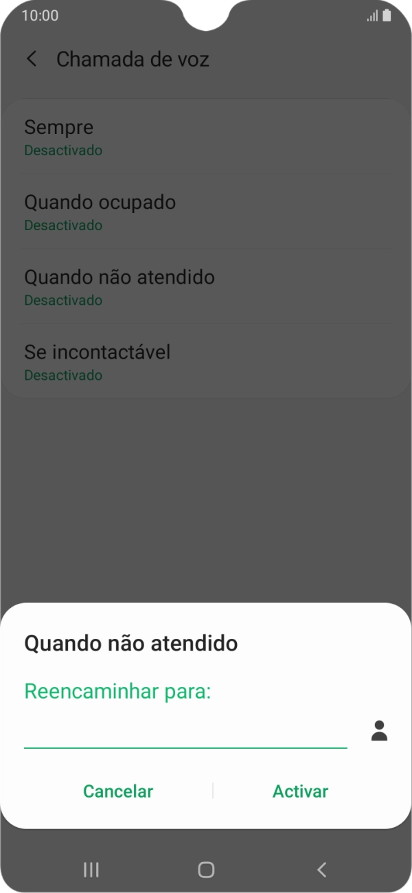 Introduza 123 e prima Activar.