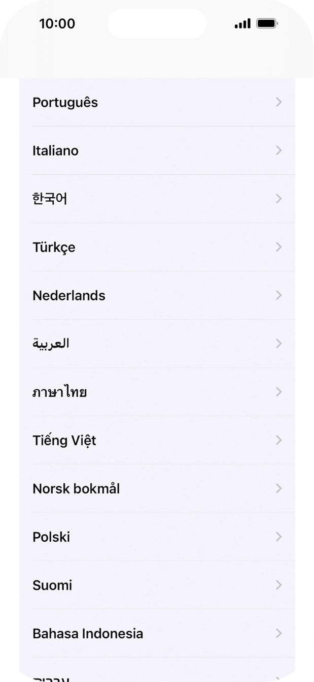 Prima o idioma pretendido.