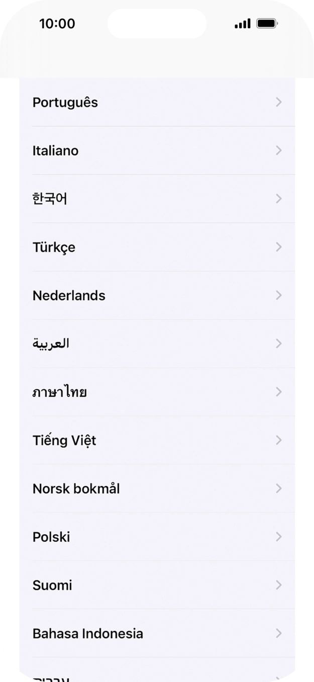 Prima o idioma pretendido.