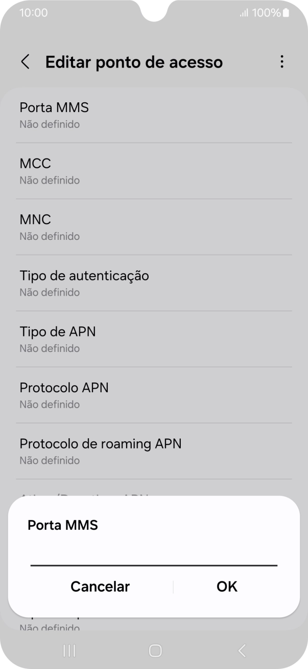 Introduza 80 e prima OK.