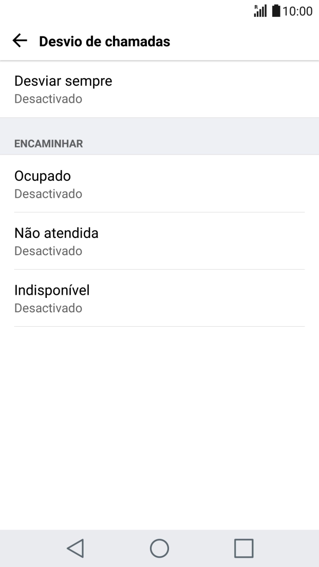 Prima o tipo de desvio pretendido.