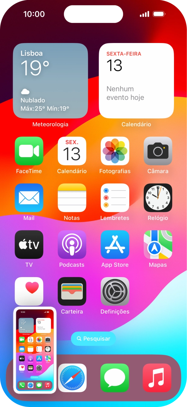 Para modificar a captura de ecrã prima a captura de ecrã e siga as indicações no ecrã para efetuar as modificações pretendidas.