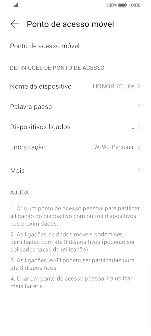Prima Palavra-passe e introduza a password pretendida.