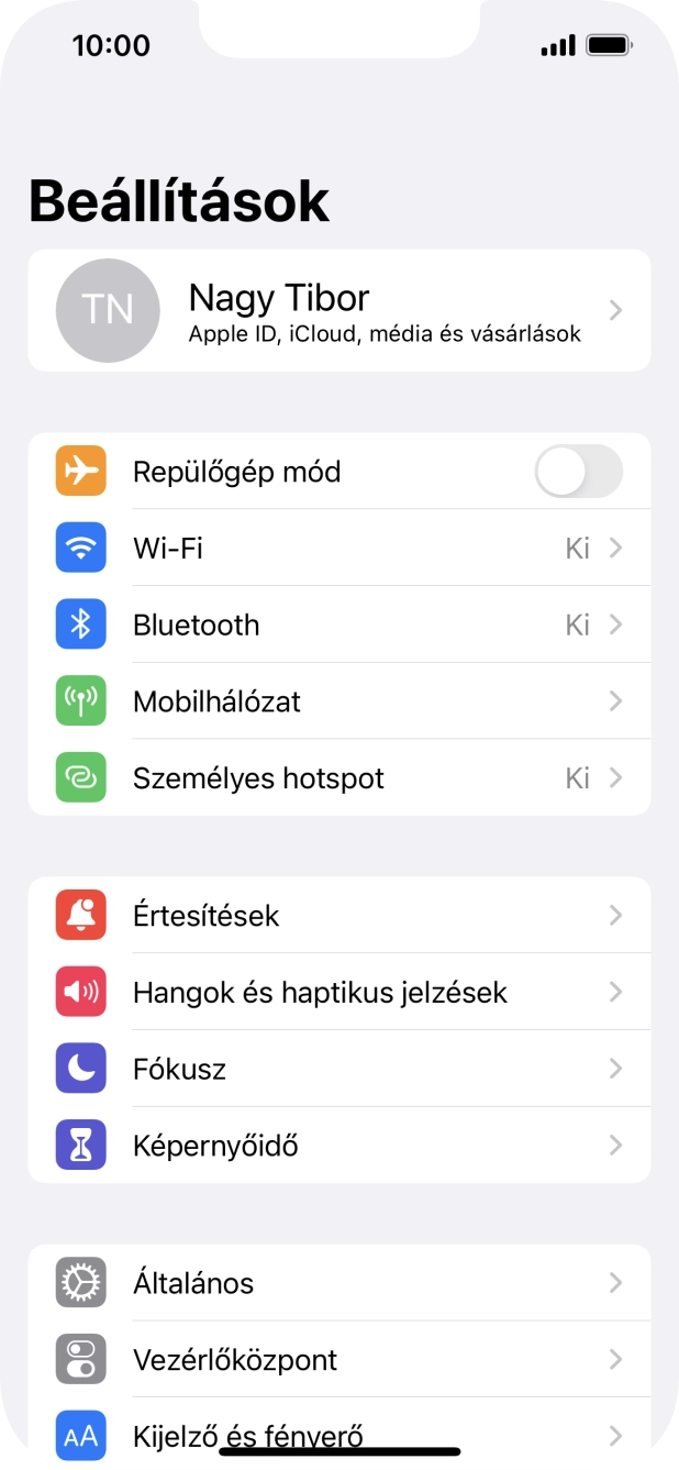 Válaszd a Mobilhálózat lehetőséget.