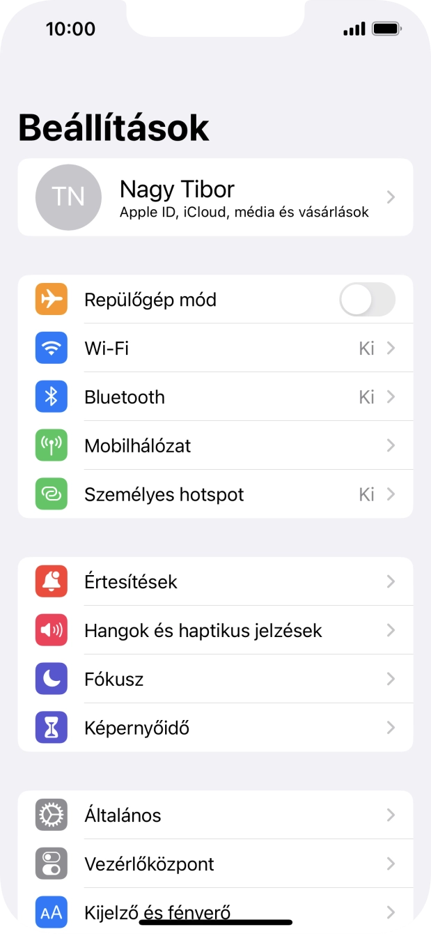 Válaszd a Mobilhálózat lehetőséget.