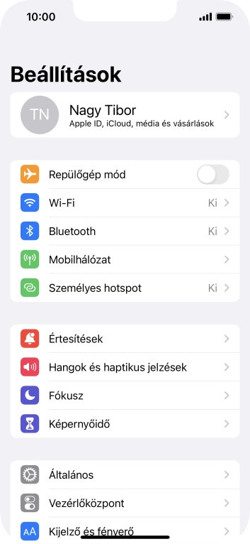 Válaszd a Mobilhálózat lehetőséget.