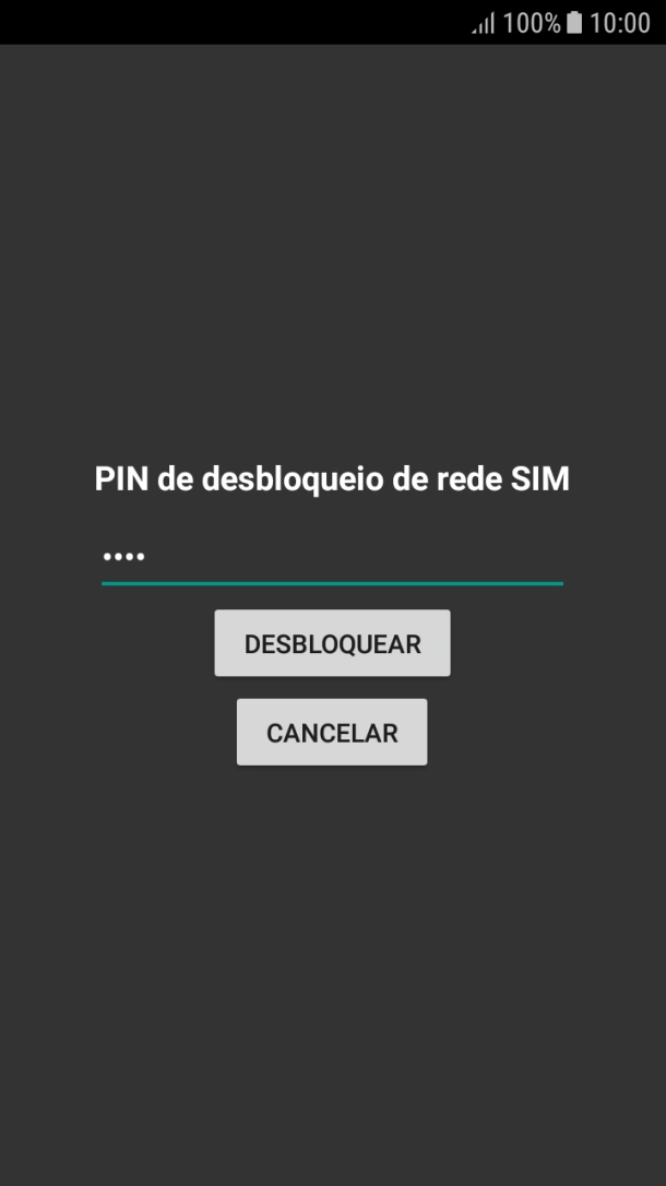 Introduza o código de desbloqueio, e prima DESBLOQUEAR.