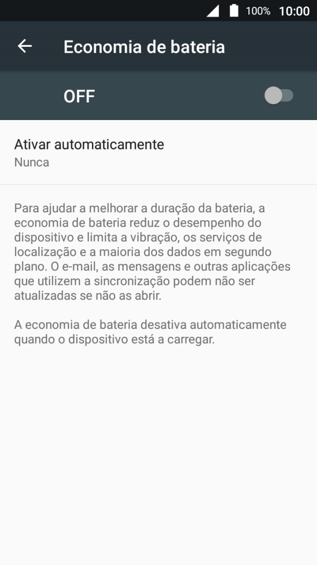 Prima o indicador para ativar a função.