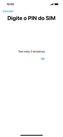 Se o cartão SIM estiver bloqueado, deve introduzir o código PIN e premir OK.