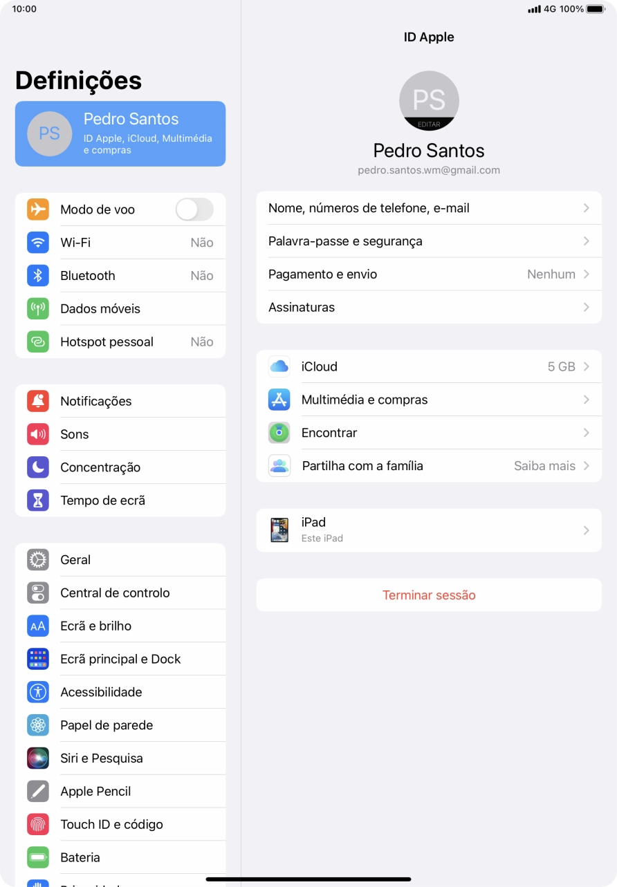 Para voltar ao ecrã inicial, deslize o dedo de baixo para cima a partir da base do ecrã.