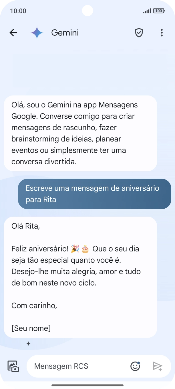 As sugestões de texto da Gemini são agora mostradas no ecrã.