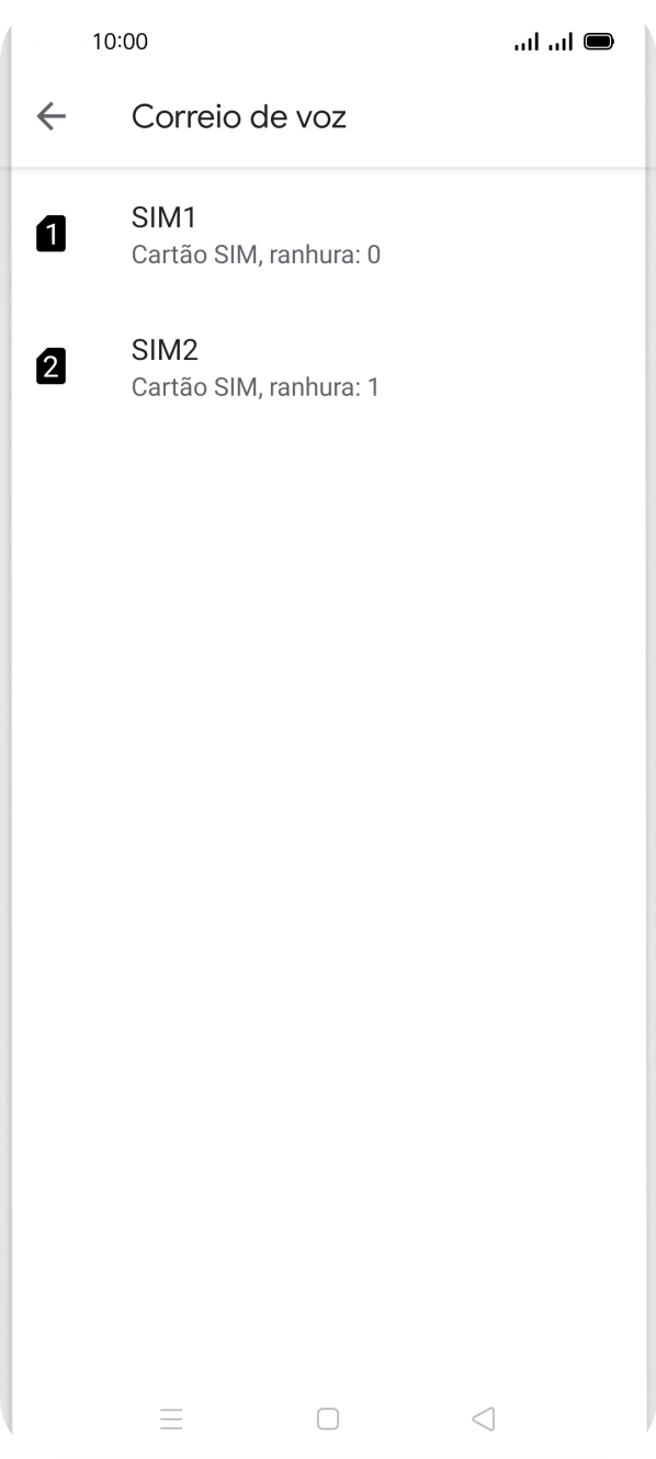 Prima o cartão SIM pretendido.