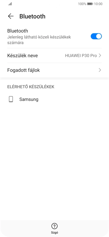 Válaszd ki a kívánt Bluetooth-eszközt, és kövesd a kijelzőn megjelenő utasításokat annak telefonodhoz történő csatlakoztatásához.