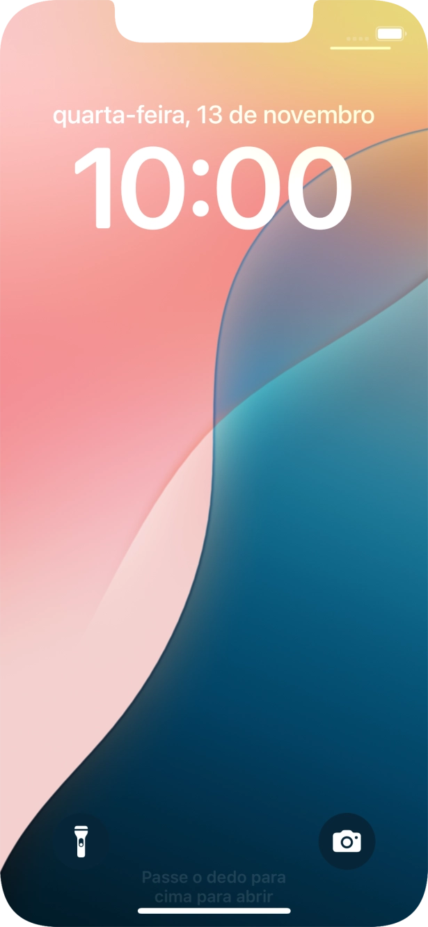 Deslize o dedo para cima a partir da base do ecrã.