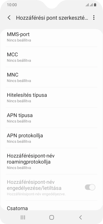 Válaszd az MMS-port lehetőséget.
