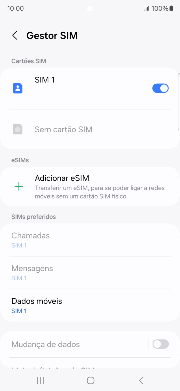 Prima Adicionar eSIM.