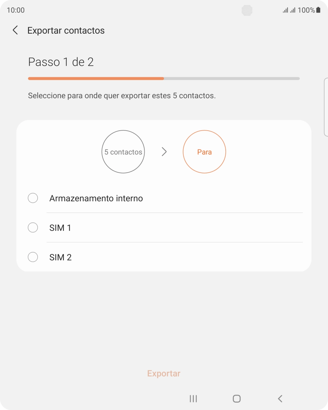 Prima o cartão SIM pretendido.