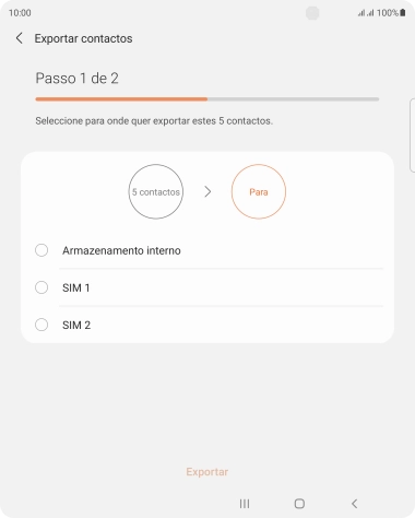 Prima o cartão SIM pretendido.