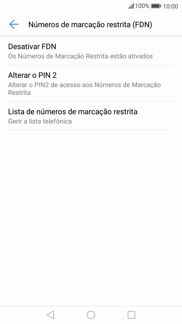 Prima Desativar FDN para desativar a marcação permitida.