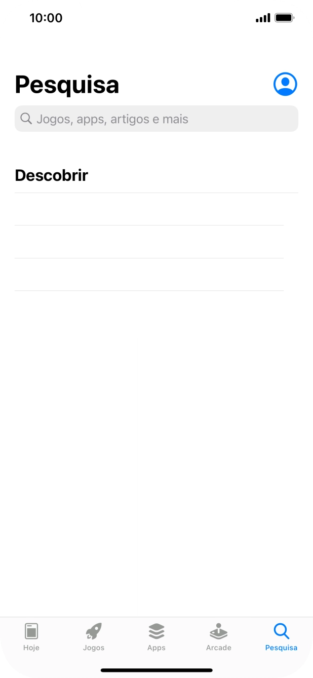 Prima o campo de pesquisa e introduza o nome ou categoria da app pretendida.